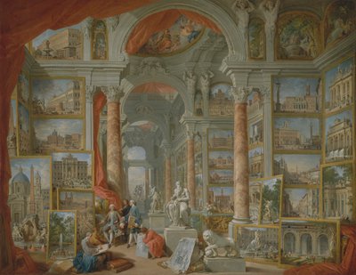Picture gallery with views of modern Rome by Giovanni Paolo Panini