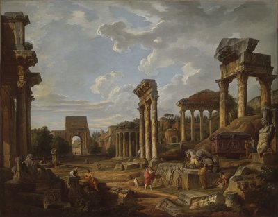 A Capriccio of the Roman Forum by Giovanni Paolo Pannini