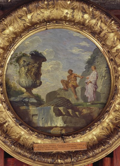 Ruins with Two Men by Giovanni Paolo Pannini