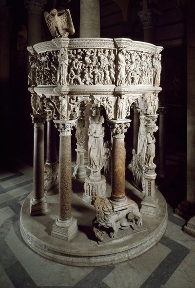 Chair. Marble Sculpture by Giovanni Pisano (1302-1311) by Giovanni Pisano