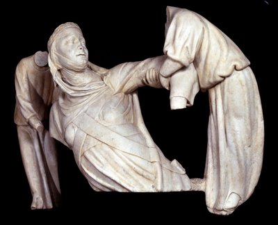 Funerary Monument to Margaret of Brabant Raised in the Air by Two Angels by Giovanni Pisano