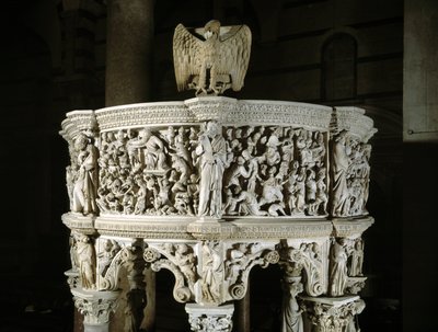 Overview of the upper part of the Chair by Giovanni Pisano (Detail) by Giovanni Pisano