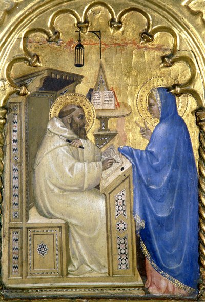 The Virgin appearing to St. Bernard, (detail) from a polytych depicting The Lives of the Saints, from the Salone del II Piano, 1353-63 by Giovanni da Milano