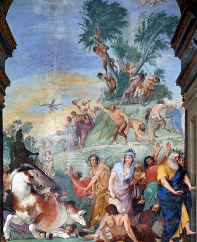 The Muses and Poets Hunts of the Parnassus (detail) by Giovanni da San Giovanni