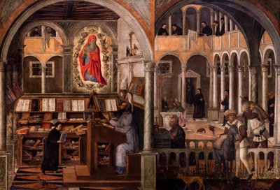 Saint Jerome appears to Saint Augustine, circa 1505-1510 by Giovanni di Niccolo Mansueti