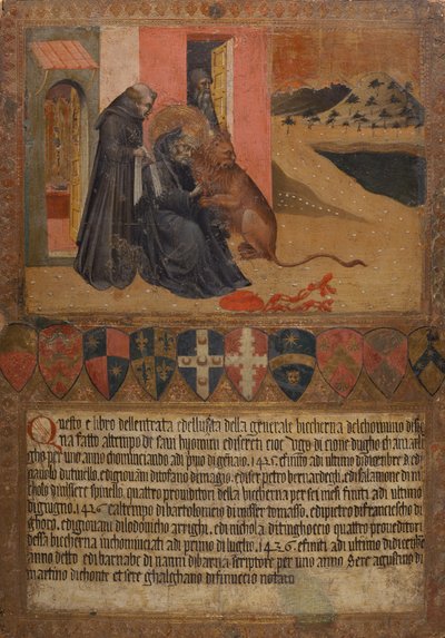 St. Jerome taking a thorn from the lion