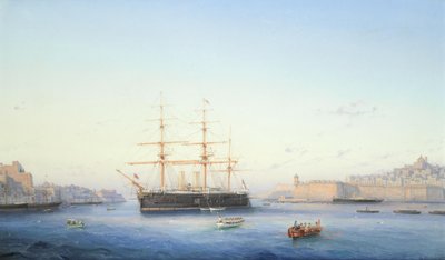 HMS Alexandra in the Grand Harbour, Malta by Girolamo Gianni