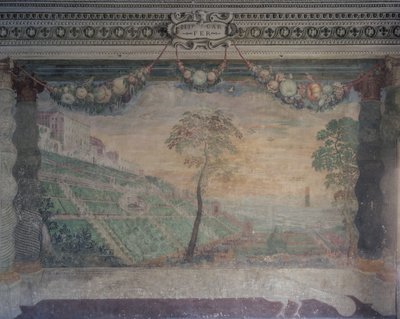 View of the Villa based on the Original Design, Hall of the Fountain by Girolamo Muziano