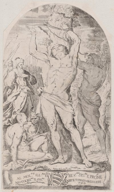 Saint Sebastian Being Tied to a Tree by Girolamo Pedrignani