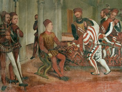 Merchants Present Bartolomeo Colleoni with Clothes and Carpets by Girolamo Romanino