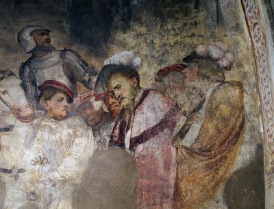 Soldier Wearing Armor and Men Wearing Hats (detail) by Girolamo Romanino