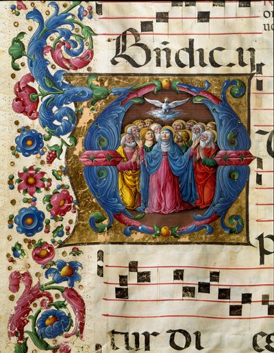 The Dove of the Holy Spirit Appears to the Virgin Mary and the Apostles by Girolamo da Cremona