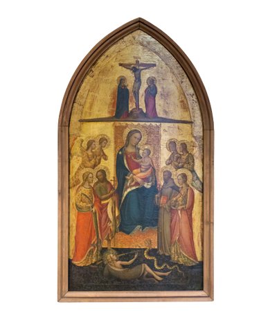 Enthroned Madonna with Child Among Four Angels and Saints by Giuliano di Simone da Lucca