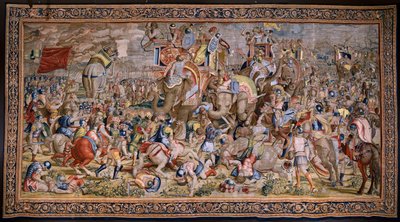 The Battle at Zama (Flemish Tapestry) by Giulio (after) Romano