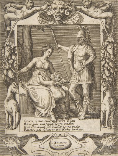Juno, Mars and Cupid, Set within an Elaborate Frame, from the 