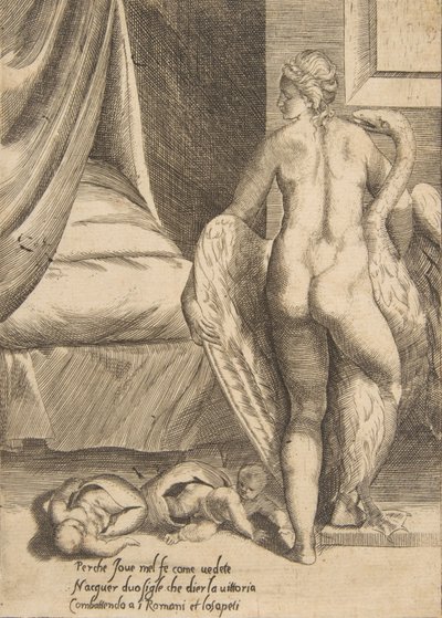 Leda and the Swan, from The Loves of the Gods, 1531-76 by Giulio Bonasone