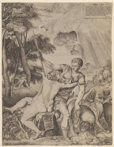 Venus and Adonis by Giulio Sanuto