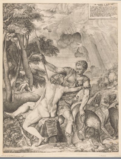 Venus and Adonis by Giulio Sanuto