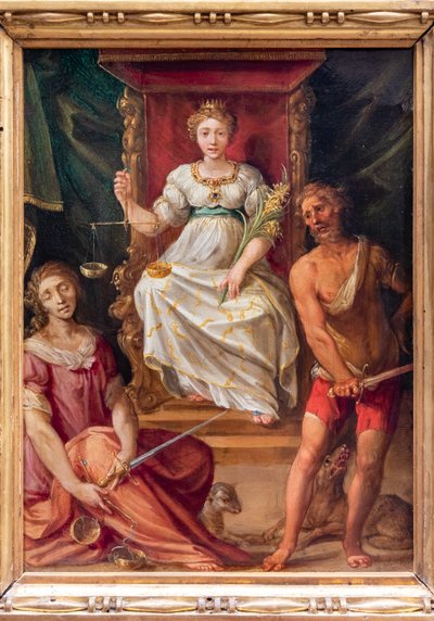 Justice (or Equity), with Injustice and Contrast by follower of Giuseppe Cesari