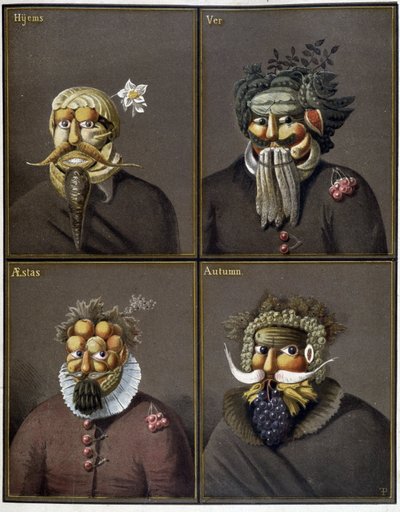 The four seasons: men with vegetable heads in the way of Giuseppe Arcimboldo by Giuseppe (style of) Arcimboldo