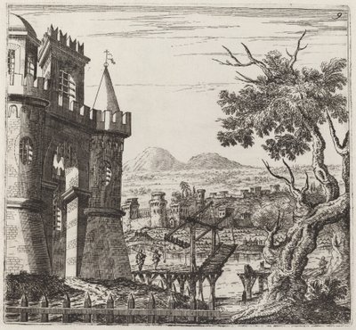 Landscape with a Castle and a Drawbridge by Giuseppe Antonio Landi