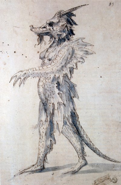 Costume Design for a Dragon by Giuseppe Arcimboldi
