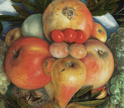 Reversible Anthropomorphic Portrait of a Man Composed of Fruit by Giuseppe Arcimboldo