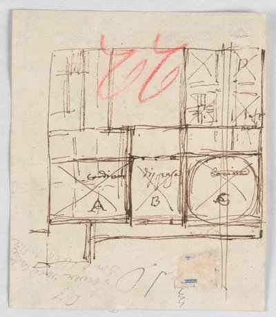 Plan for the Hospital of St. Trinità dei Pellegrini, Rome, Italy by Giuseppe Barberi