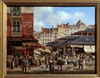 View of the Halles in Paris by Giuseppe Canella