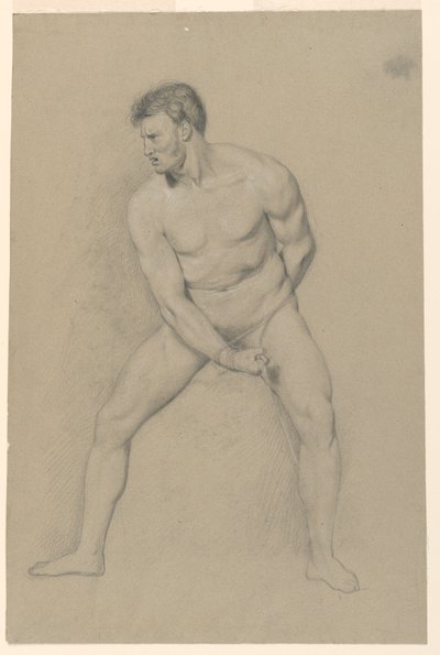Academic Study of a Male Nude by Giuseppe Longhi