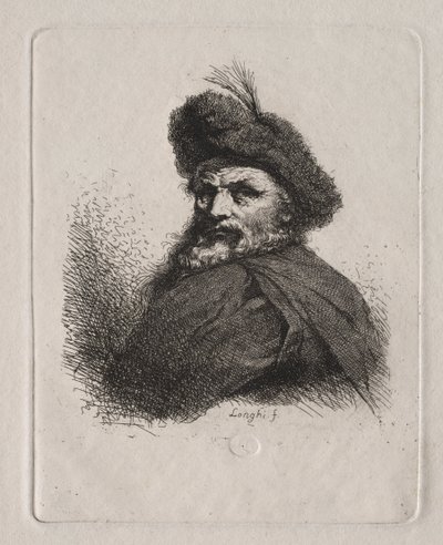 Bust of a Man with a Fur Cap by Giuseppe Longhi
