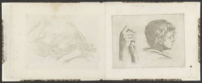 Hand with a Wooden Stick and Head of a Boy (series titles: Tekenvoorbeelden, Mitelli intaglio) by Giuseppe Maria Mitelli