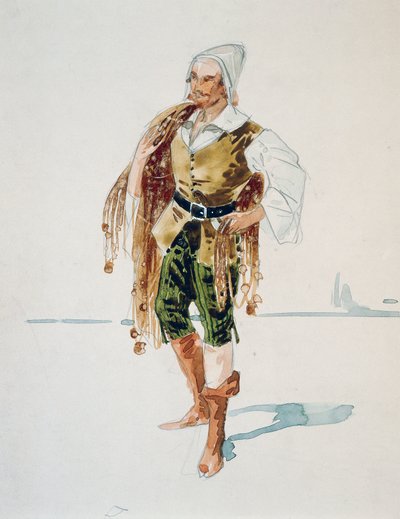Costume for Barnabas in Act III of La Gioconda by Amilcare Ponchielli, sketch by Giuseppe Palanti by Giuseppe Palanti