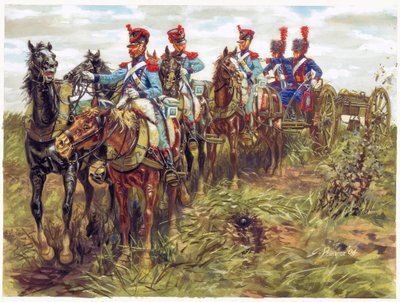 First Empire: Artillery of the Grand Army Moving - Illustration by Giuseppe Rava by Giuseppe Rava