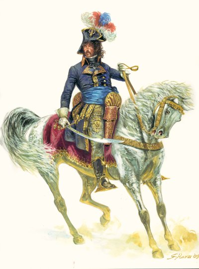 Joachim Murat (1767-1815) at the Battle of Aboukir in 1799, during the Expedition of Egypt (illustration by Giuseppe Rava) by Giuseppe Rava