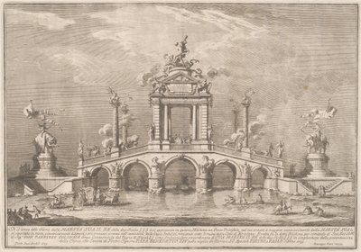 A Triumphal Bridge Adorned with Relics of the City of Ercolano, 1755 by Giuseppe Vasi