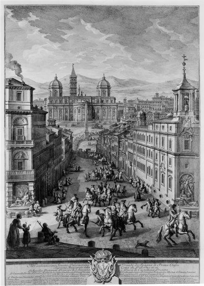 Santa Maria Maggiore from the Piazza delle Quattro Fontane by Giuseppe Vasi