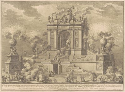 The Prima Macchina for the Chinea of 1767: A Triumphal Arch with the Farnese Hercules by Giuseppe Vasi