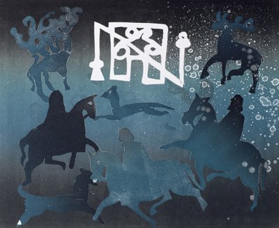 Pictish Hunting Scene I, 1995 by Gloria Wallington