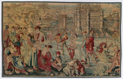 Winter: Skating Scene From Set of Four Seasons, late 1600s - early 1700s by Gobelins