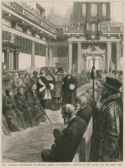 Distribution of Maunday Charity at Whitehall by Godefroy Durand