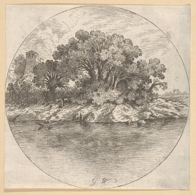 Landscape with Trees by the Water by Goffredo Wals