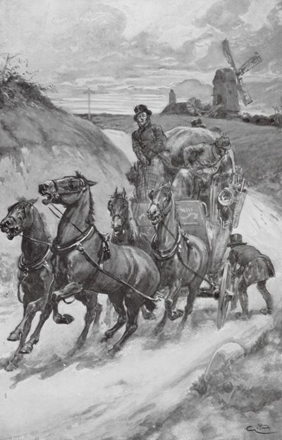 A Stage-Coach in the Olden Times by Gordon Frederick (after) Browne