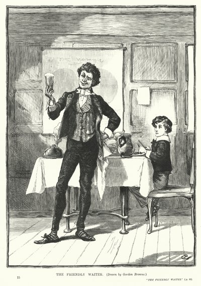 The Friendly Waiter (engraving) by Gordon Frederick (after) Browne