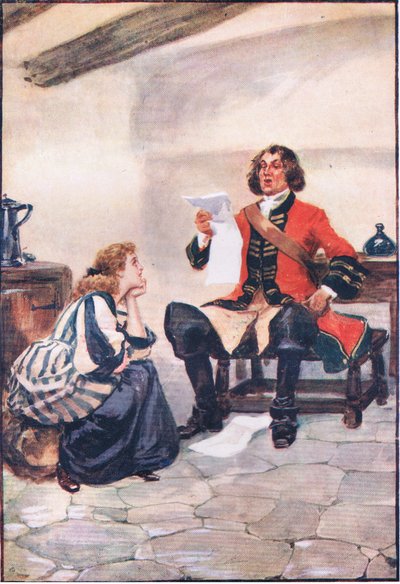 Could not contain himself, but must have her opinion on his work, from Lorna Doone by Gordon Frederick Browne