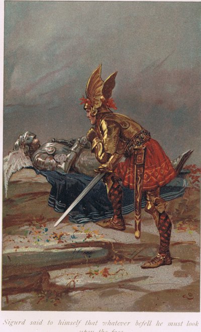 Sigurd said to himself that whatever befell, he must look on the face, illustration from 