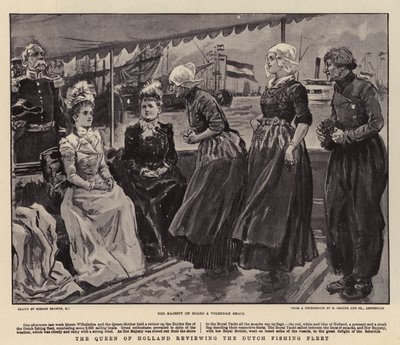 The Queen of Holland Reviewing the Dutch Fishing Fleet by Gordon Frederick Browne