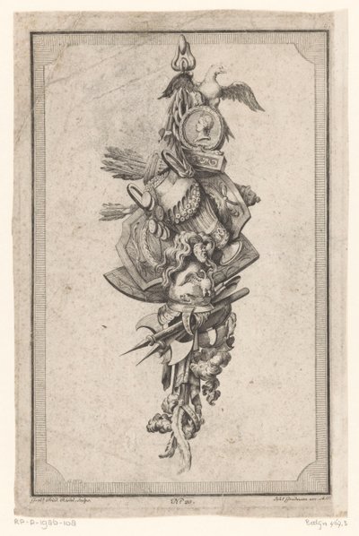 Trophy with Eagle, Vase, and Helmet by Gottlieb Friedrich Riedel