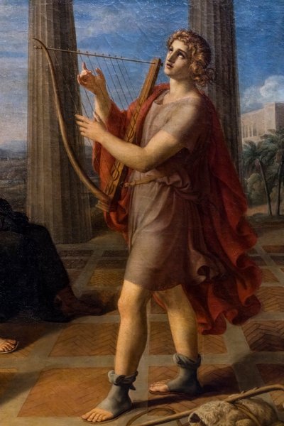 David Playing in Front of Saul (detail) by Gottlieb Schick