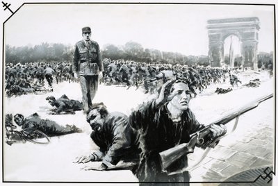 Charles de Gaulle takes his Victory Walk down the Champs Elysees during the liberation of Paris by Graham Coton